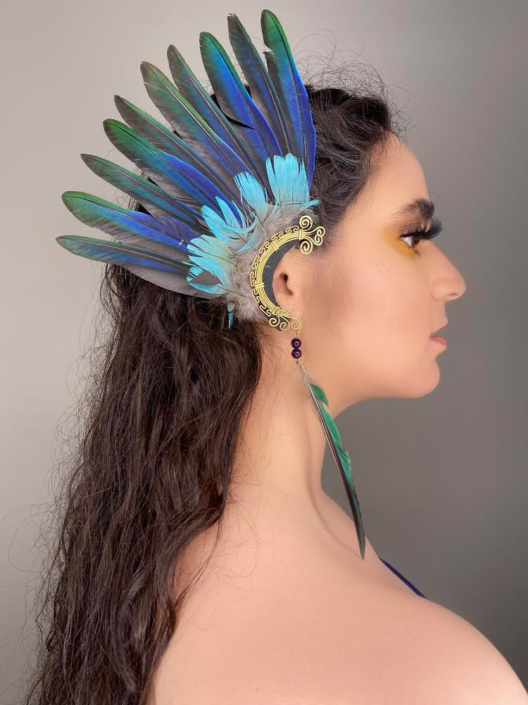 Feather cuff earrings sales