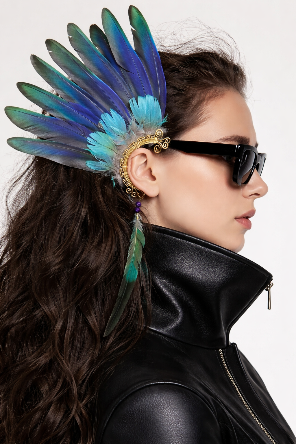 Show-Stopper Aztec Feather Ear Cuff