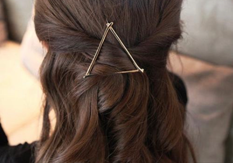 Silver Pyramid Hair Barrette