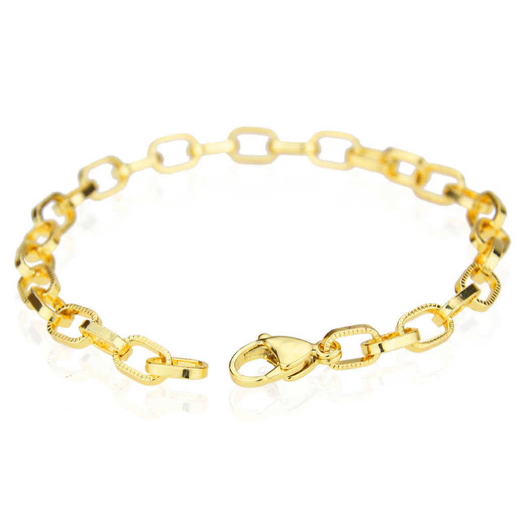 Simple Square Game Bracelet Gold