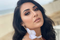 Single White Tassel Feather Ear Cuff