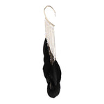 Single Black Tassel Feather Ear Cuff