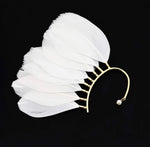 White Feather Ear Cuff