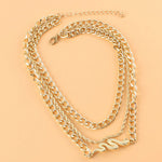 Multi Layer Snake Necklace Gold 14"+2