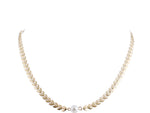 Faux Pearl Leaf Choker 12"+2"ext