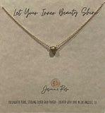 Let Your Inner Beauty Shine, Gold Dipped Pearl Necklace 16"