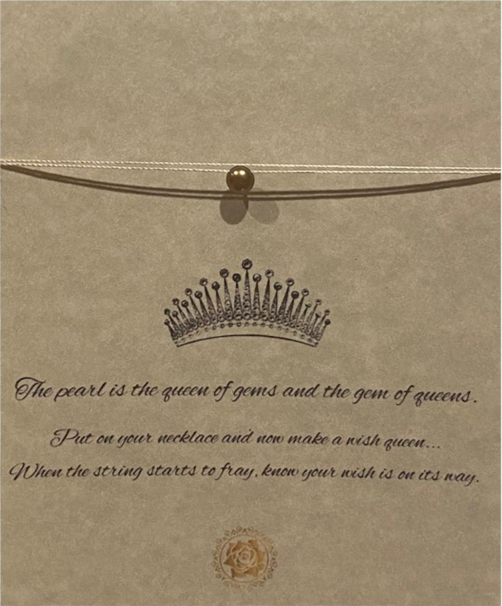 Queen of Gems Pearl Silk Necklace, 16"