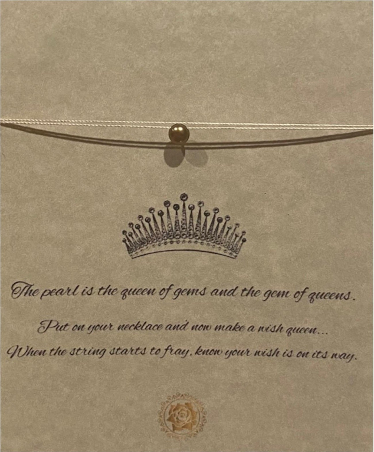 Queen of Gems Pearl Silk Necklace, 16"